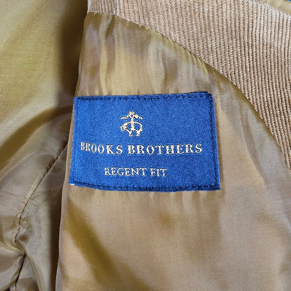 Brooks Brothers Regent Fit Mens 42R Beige Stretch Corduroy L/S Button Up Blazer